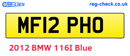 MF12PHO are the vehicle registration plates.