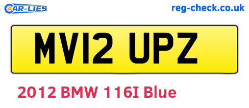 MV12UPZ are the vehicle registration plates.