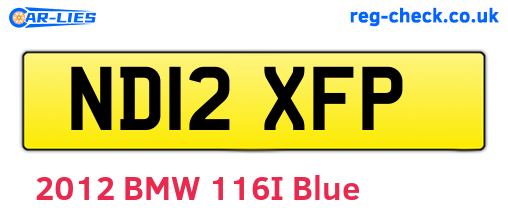 ND12XFP are the vehicle registration plates.