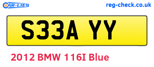S33AYY are the vehicle registration plates.