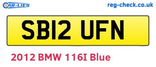 SB12UFN are the vehicle registration plates.