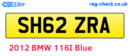 SH62ZRA are the vehicle registration plates.