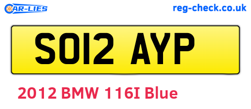 SO12AYP are the vehicle registration plates.
