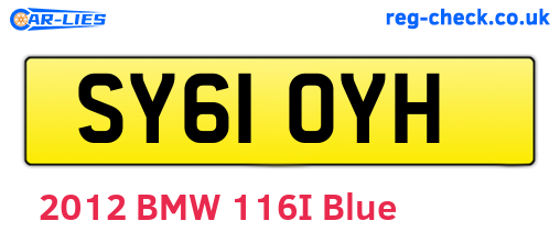 SY61OYH are the vehicle registration plates.