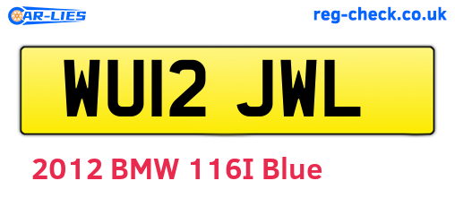 WU12JWL are the vehicle registration plates.