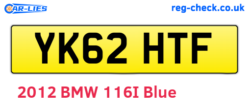 YK62HTF are the vehicle registration plates.