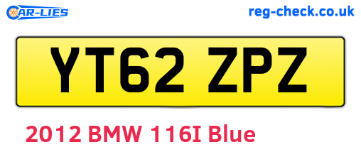 YT62ZPZ are the vehicle registration plates.