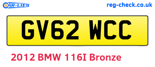 GV62WCC are the vehicle registration plates.