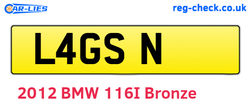 L4GSN are the vehicle registration plates.