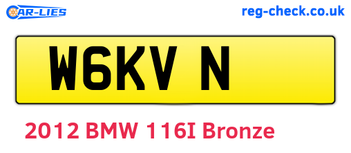 W6KVN are the vehicle registration plates.