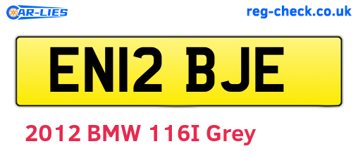 EN12BJE are the vehicle registration plates.