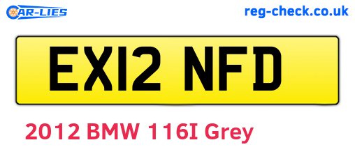 EX12NFD are the vehicle registration plates.