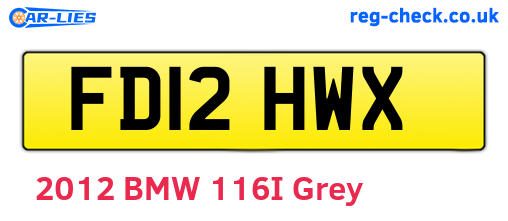 FD12HWX are the vehicle registration plates.