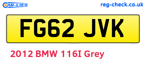 FG62JVK are the vehicle registration plates.