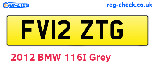 FV12ZTG are the vehicle registration plates.
