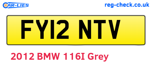 FY12NTV are the vehicle registration plates.
