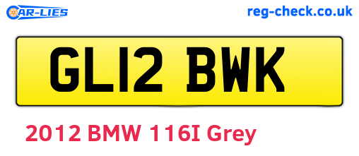 GL12BWK are the vehicle registration plates.