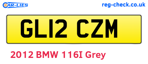 GL12CZM are the vehicle registration plates.