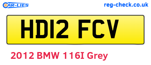 HD12FCV are the vehicle registration plates.
