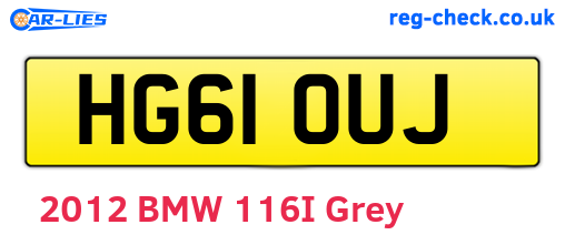 HG61OUJ are the vehicle registration plates.