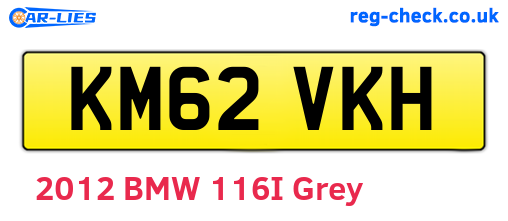 KM62VKH are the vehicle registration plates.