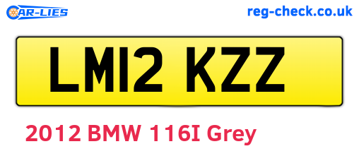 LM12KZZ are the vehicle registration plates.