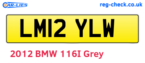 LM12YLW are the vehicle registration plates.
