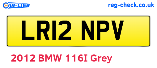 LR12NPV are the vehicle registration plates.