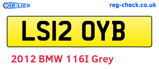 LS12OYB are the vehicle registration plates.