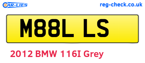 M88LLS are the vehicle registration plates.