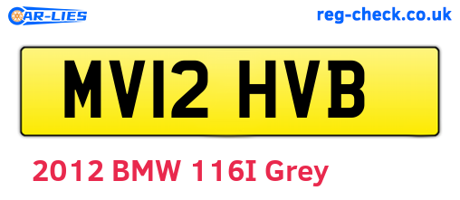 MV12HVB are the vehicle registration plates.