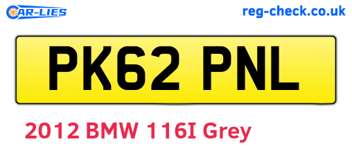 PK62PNL are the vehicle registration plates.