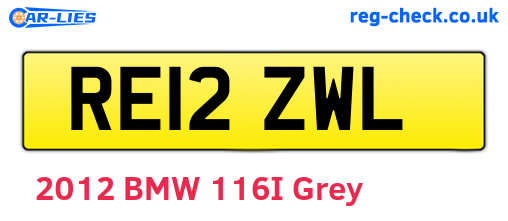 RE12ZWL are the vehicle registration plates.
