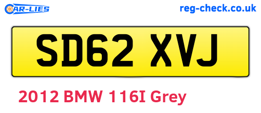 SD62XVJ are the vehicle registration plates.