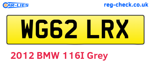 WG62LRX are the vehicle registration plates.