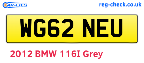 WG62NEU are the vehicle registration plates.