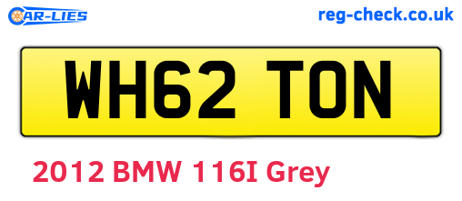 WH62TON are the vehicle registration plates.