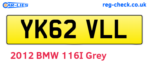 YK62VLL are the vehicle registration plates.