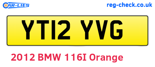 YT12YVG are the vehicle registration plates.