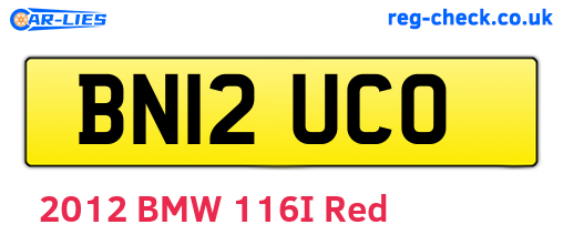 BN12UCO are the vehicle registration plates.