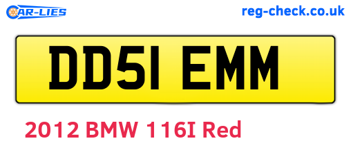 DD51EMM are the vehicle registration plates.