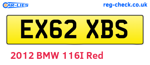 EX62XBS are the vehicle registration plates.