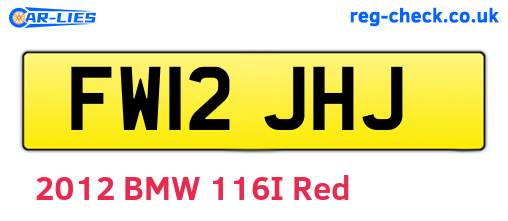 FW12JHJ are the vehicle registration plates.