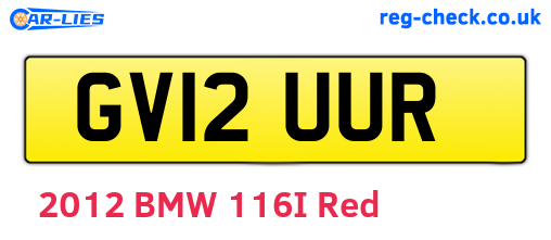 GV12UUR are the vehicle registration plates.