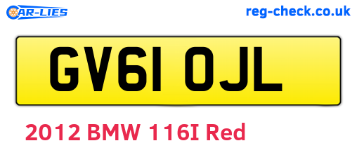 GV61OJL are the vehicle registration plates.
