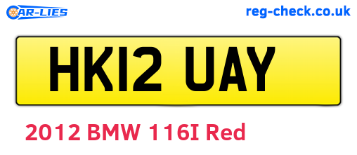 HK12UAY are the vehicle registration plates.
