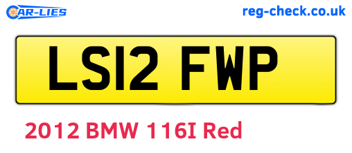 LS12FWP are the vehicle registration plates.