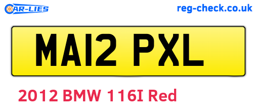 MA12PXL are the vehicle registration plates.