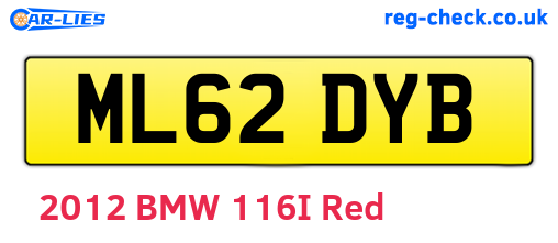 ML62DYB are the vehicle registration plates.
