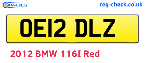 OE12DLZ are the vehicle registration plates.